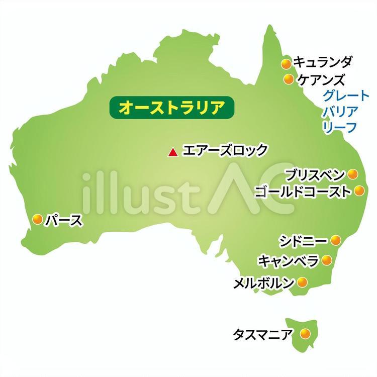 オーストラリア地図 aut,oz,メルボルンのイラスト素材
