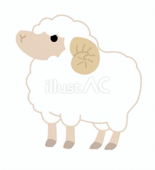 かわいい羊のイラストA_15 羊,羊毛,家畜のイラスト素材